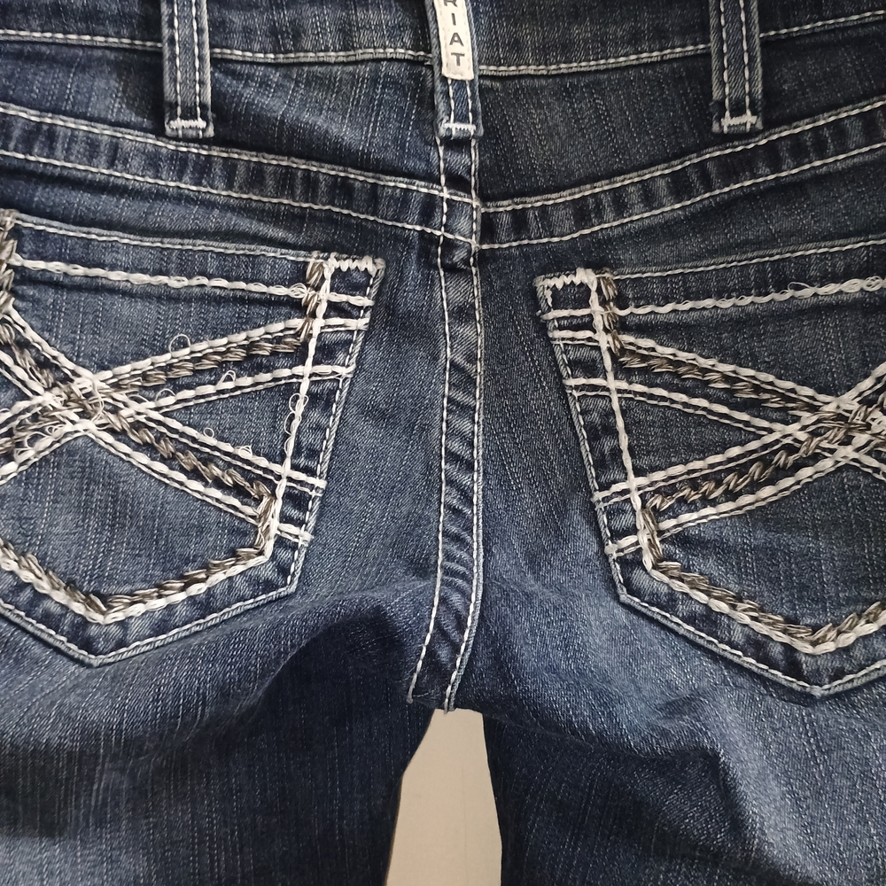 Ariat Women's Dark Blue Boot Cut Jeans with Embroidery